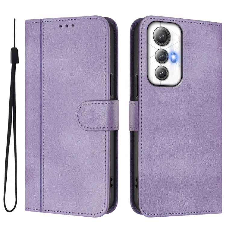 For Cubot Max 5 Line Splicing Buckle Retro Leather Phone Case