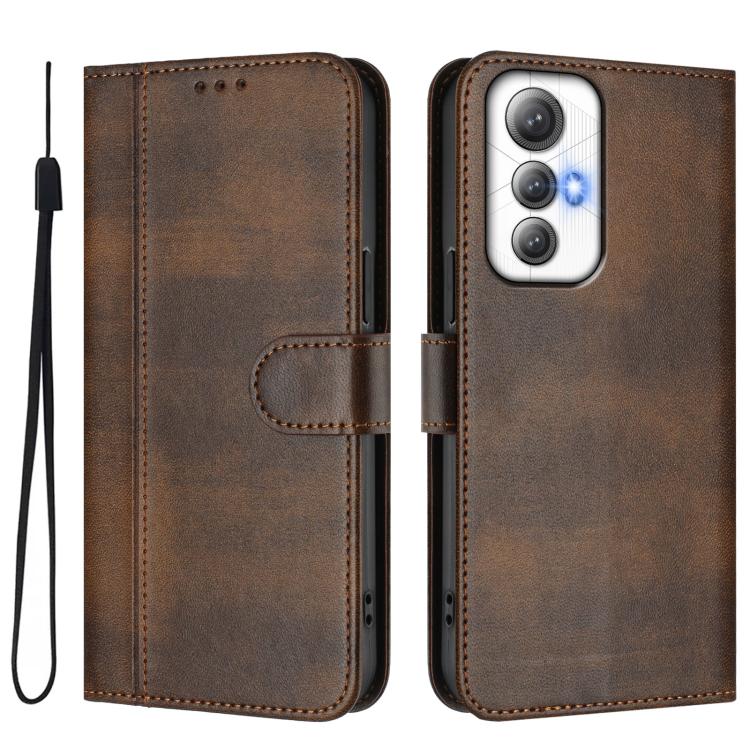 For Cubot Max 5 Line Splicing Buckle Retro Leather Phone Case