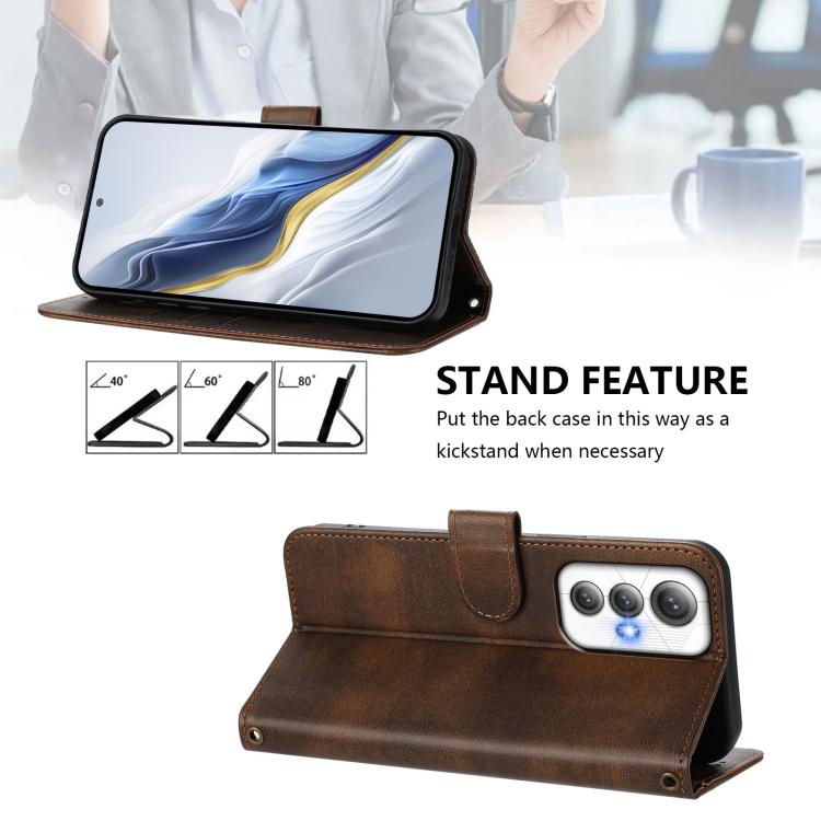 For Cubot Max 5 Line Splicing Buckle Retro Leather Phone Case