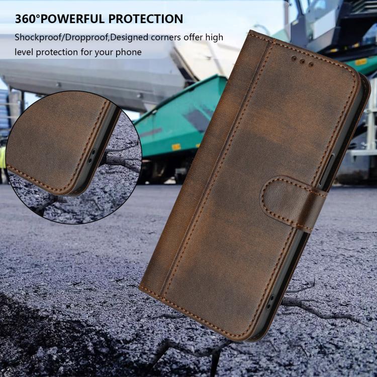 For Cubot Max 5 Line Splicing Buckle Retro Leather Phone Case