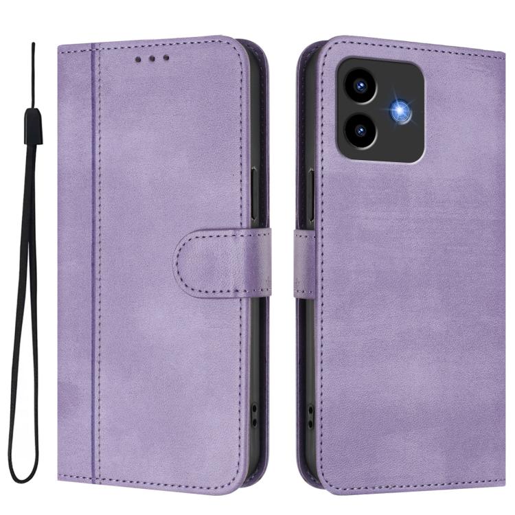 For Cubot Note 40 Line Splicing Buckle Retro Leather Phone Case