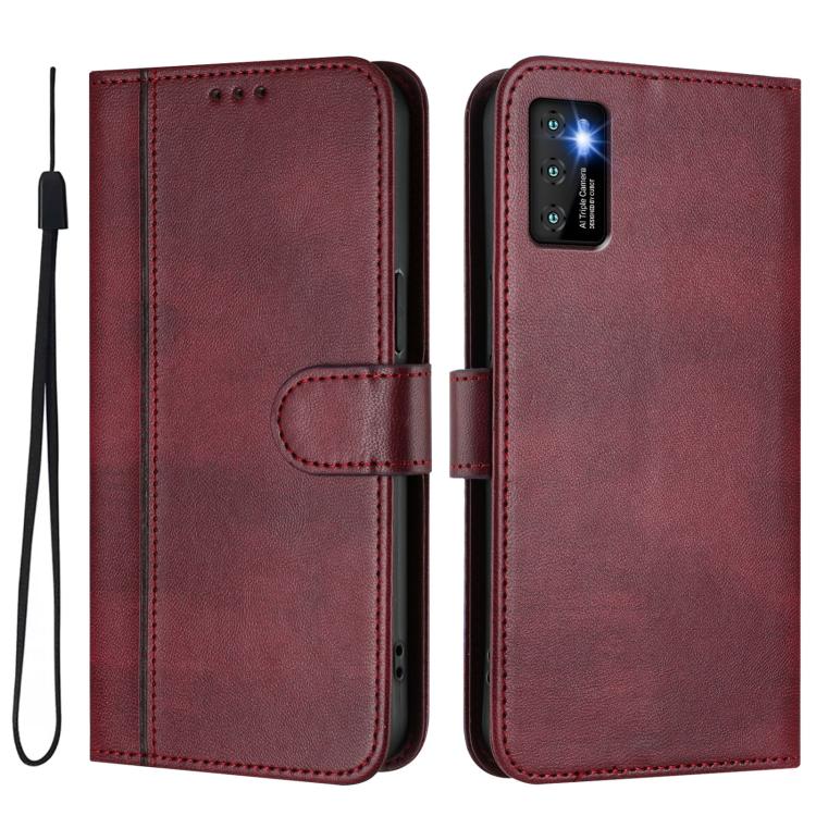 For Cubot P50 Line Splicing Buckle Retro Leather Phone Case
