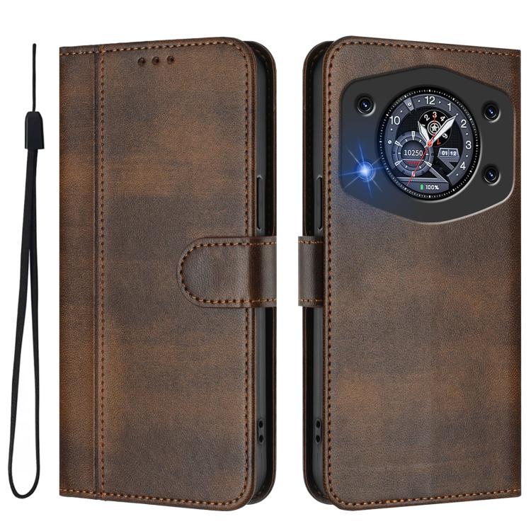 For Cubot A30 Line Splicing Buckle Retro Leather Phone Case