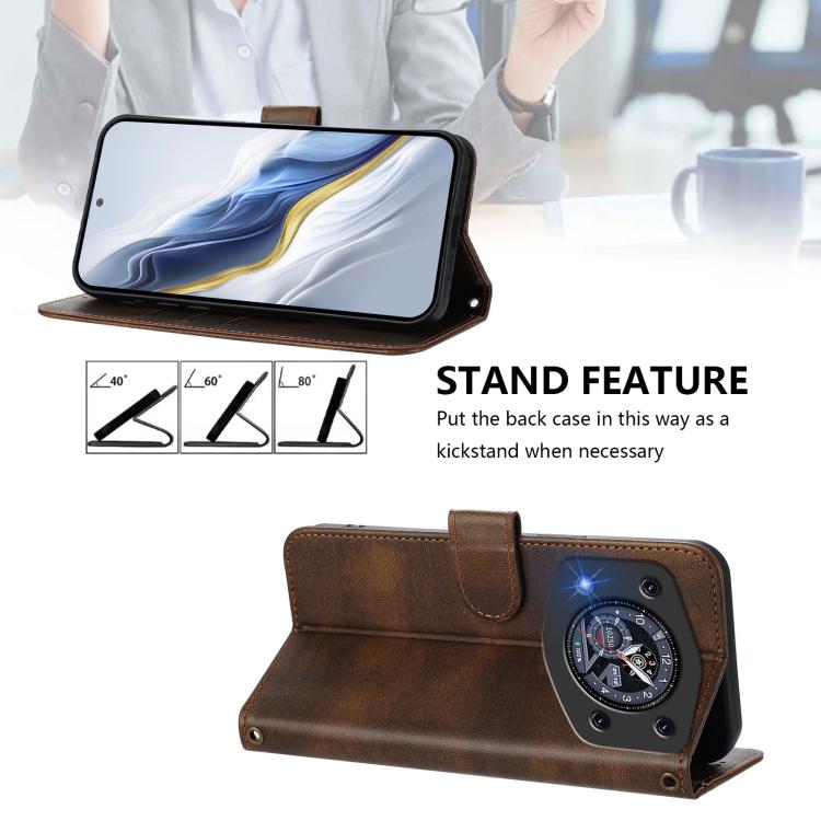 For Cubot A30 Line Splicing Buckle Retro Leather Phone Case