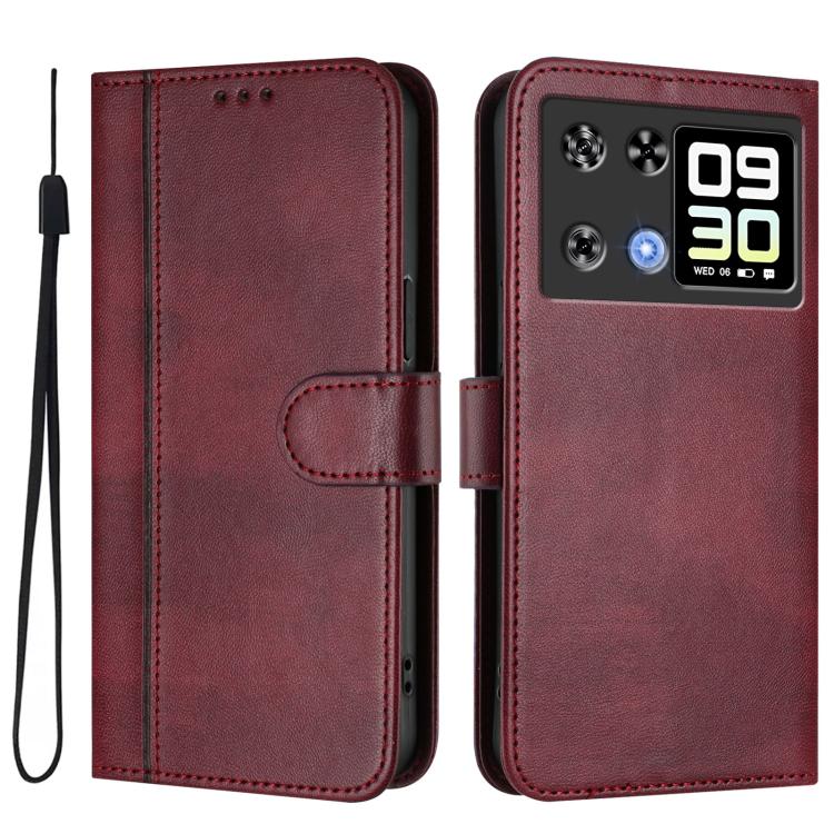 For Cubot P90 Line Splicing Buckle Retro Leather Phone Case