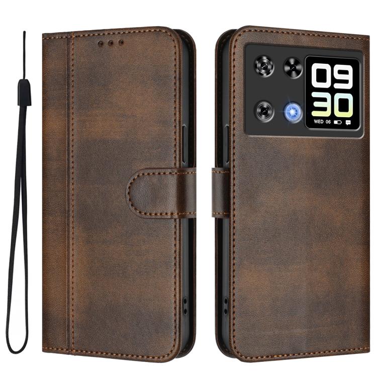 For Cubot P90 Line Splicing Buckle Retro Leather Phone Case