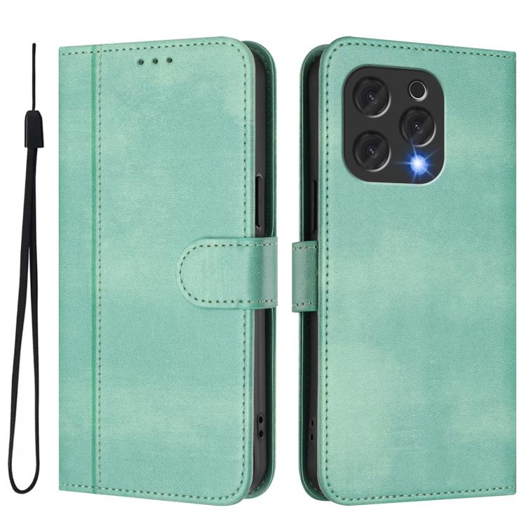 For Doogee N55 / N55 Plus Line Splicing Buckle Retro Leather Phone Case