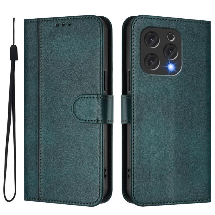 For Doogee N55 / N55 Plus Line Splicing Buckle Retro Leather Phone Case