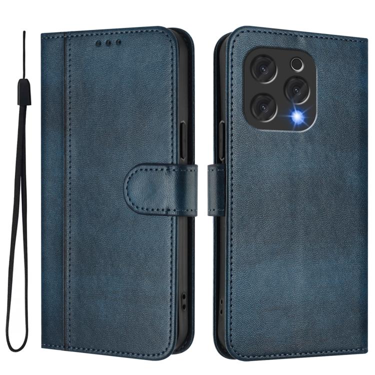 For Doogee N55 / N55 Plus Line Splicing Buckle Retro Leather Phone Case