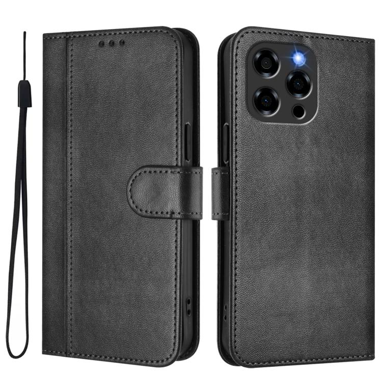 For Doogee Note 58 / 58 Pro Line Splicing Buckle Retro Leather Phone Case