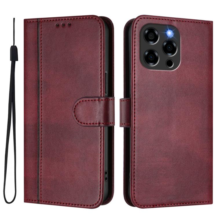 For Doogee Note 58 / 58 Pro Line Splicing Buckle Retro Leather Phone Case