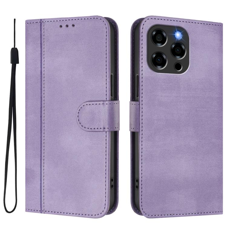 For Doogee Note 58 / 58 Pro Line Splicing Buckle Retro Leather Phone Case