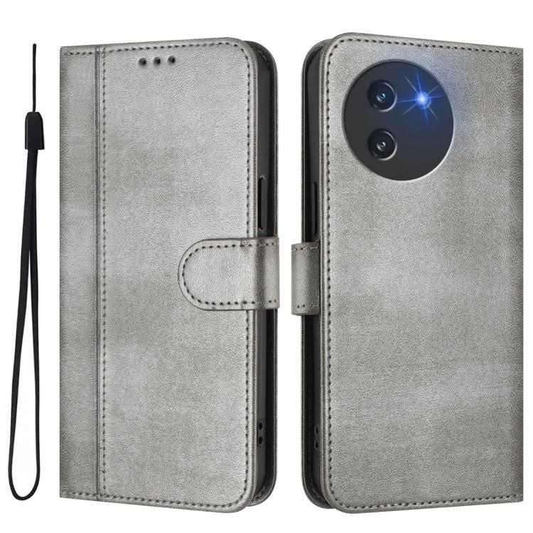 For Doogee Note 59 / 59 Pro Line Splicing Buckle Retro Leather Phone Case