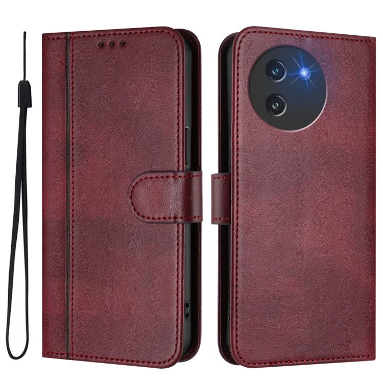 For Doogee Note 59 / 59 Pro Line Splicing Buckle Retro Leather Phone Case