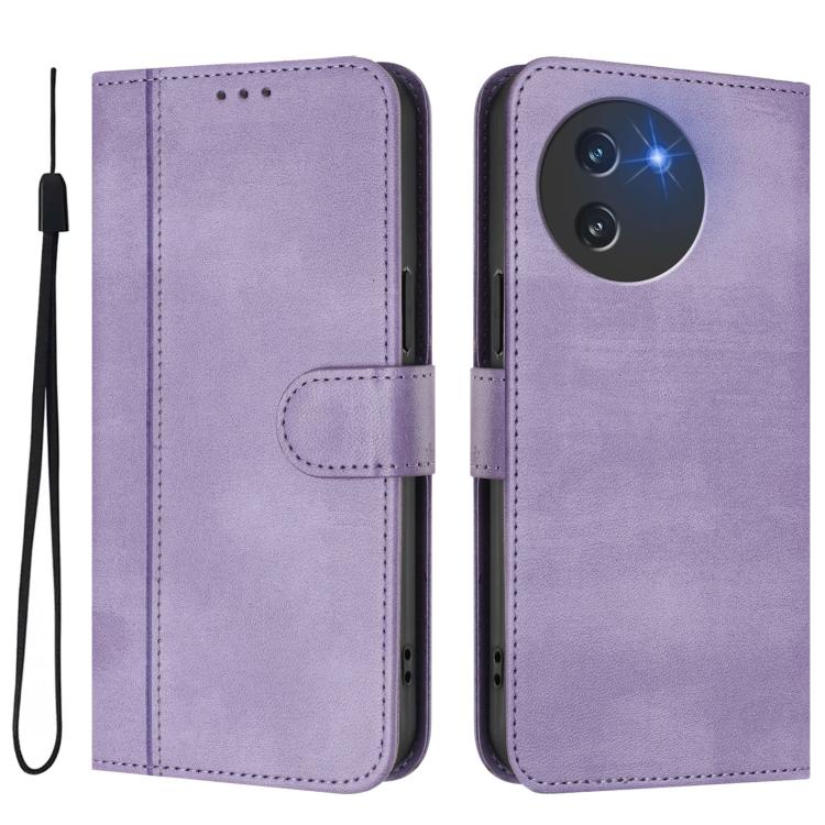 For Doogee Note 59 / 59 Pro Line Splicing Buckle Retro Leather Phone Case