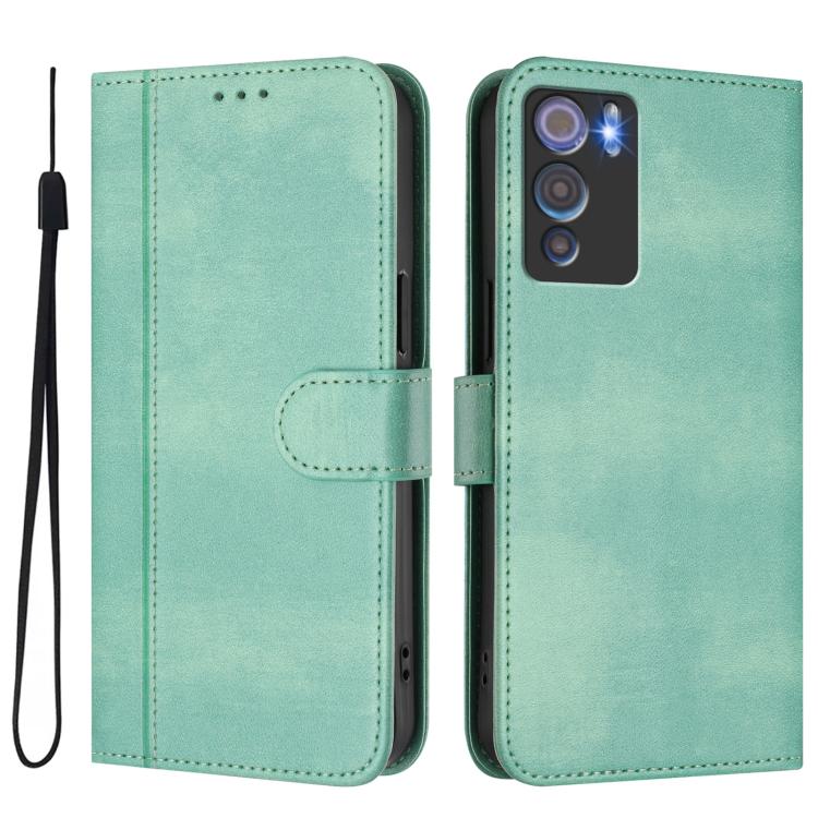 For Doogee N60 Pro Line Splicing Buckle Retro Leather Phone Case