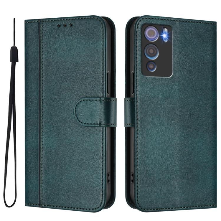 For Doogee N60 Pro Line Splicing Buckle Retro Leather Phone Case