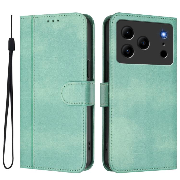For Doogee Note 56 / Note 56 Pro Line Splicing Buckle Retro Leather Phone Case