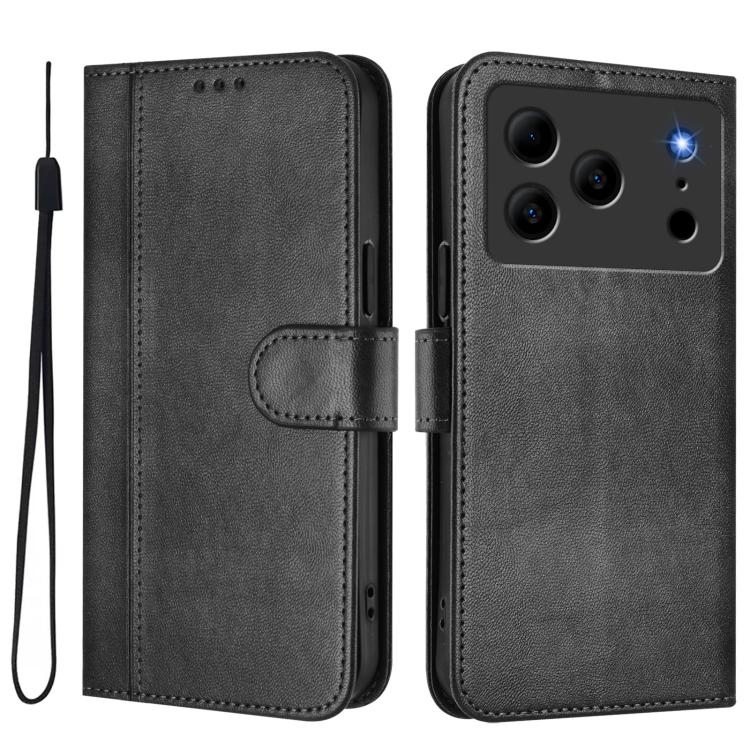 For Doogee Note 56 / Note 56 Pro Line Splicing Buckle Retro Leather Phone Case