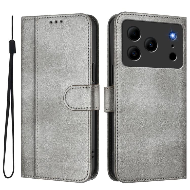 For Doogee Note 56 / Note 56 Pro Line Splicing Buckle Retro Leather Phone Case