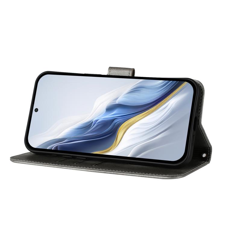 For Doogee Note 56 / Note 56 Pro Line Splicing Buckle Retro Leather Phone Case