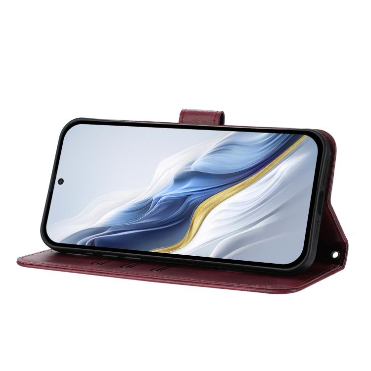 For Doogee Note 56 / Note 56 Pro Line Splicing Buckle Retro Leather Phone Case
