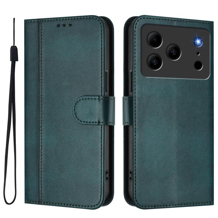 For Doogee Note 56 / Note 56 Pro Line Splicing Buckle Retro Leather Phone Case