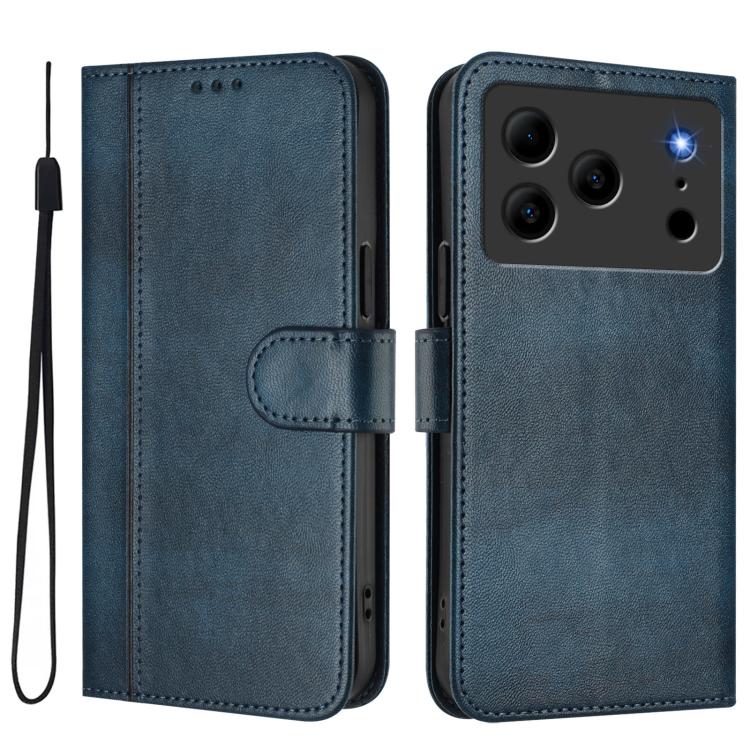 For Doogee Note 56 / Note 56 Pro Line Splicing Buckle Retro Leather Phone Case