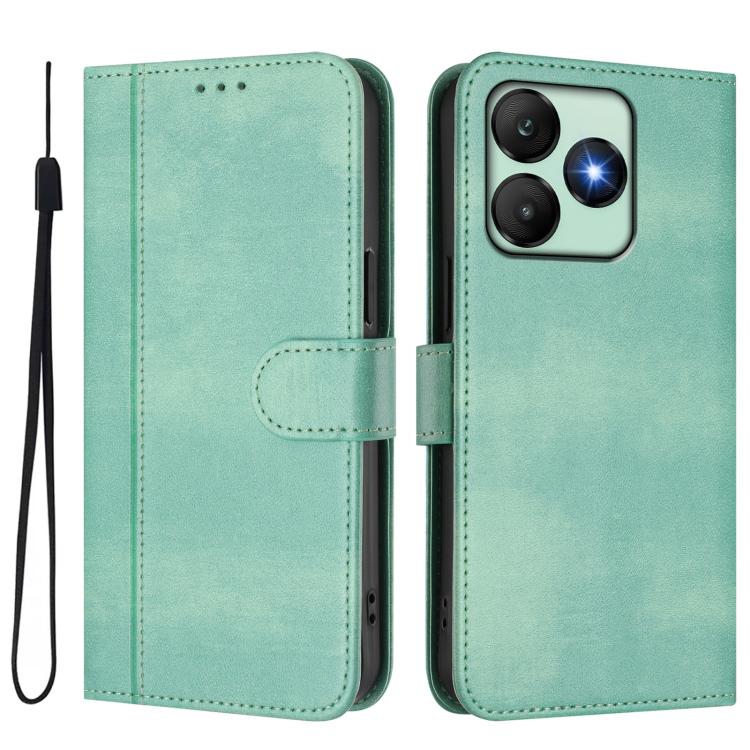 For Wiko T20 Line Splicing Buckle Retro Leather Phone Case