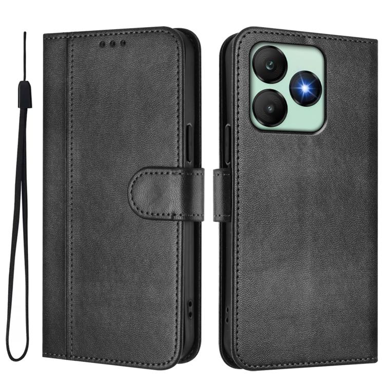 For Wiko T20 Line Splicing Buckle Retro Leather Phone Case