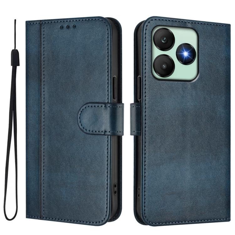 For Wiko T20 Line Splicing Buckle Retro Leather Phone Case