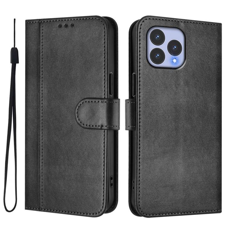 For Wiko T60 / Cubot P80 Line Splicing Buckle Retro Leather Phone Case