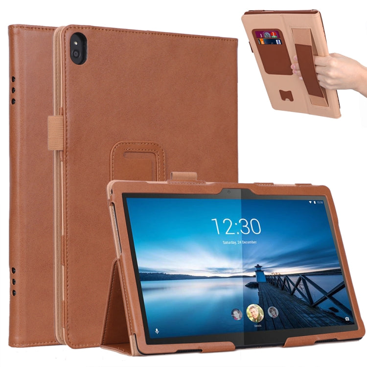 For Lenovo Tab P10 TB-X705F & Tab M10 FHD REL TB-X605FC/LC & Tab M10 TB-X605F / TB-X505F Retro Texture PU Leather Horizontal Flip Leather Case with Holder & 2 Card Slots & Hand Strap