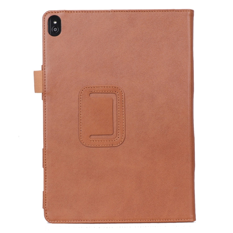 For Lenovo Tab P10 TB-X705F & Tab M10 FHD REL TB-X605FC/LC & Tab M10 TB-X605F / TB-X505F Retro Texture PU Leather Horizontal Flip Leather Case with Holder & 2 Card Slots & Hand Strap