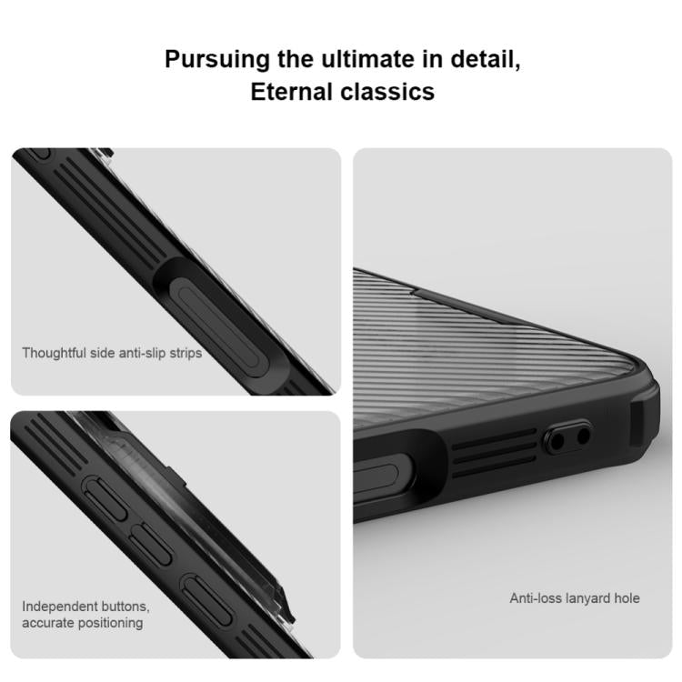 For OPPO Find X8 Ultra NILLKIN CamShield Prop Translucent PC Phone Case - Black