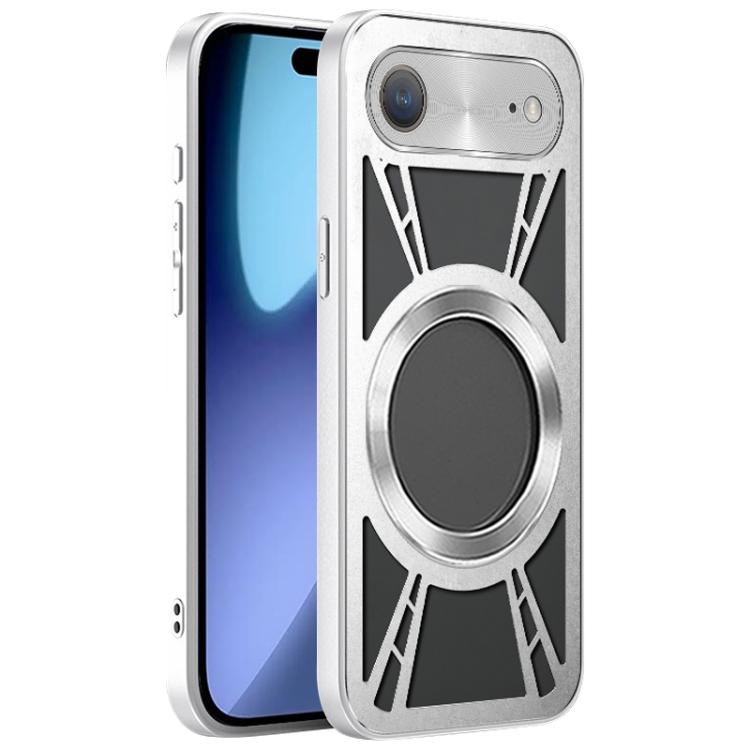 For iPhone Air Silicone Cooling Hollow Metal MagSafe Phone Case