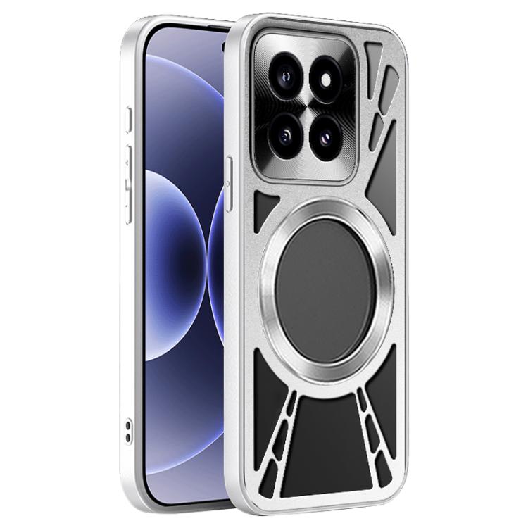 For Xiaomi 17 Silicone Cooling Hollow Metal MagSafe Phone Case
