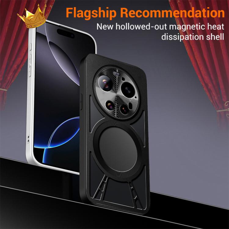 For Xiaomi 17 Ultra Silicone Cooling Hollow Metal MagSafe Phone Case