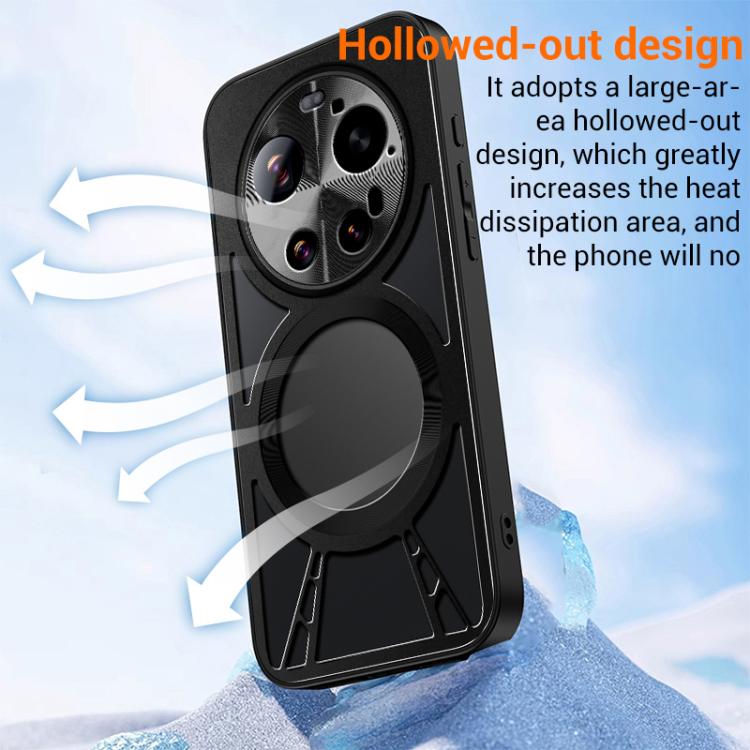 For Xiaomi 17 Pro Max Silicone Cooling Hollow Metal MagSafe Phone Case