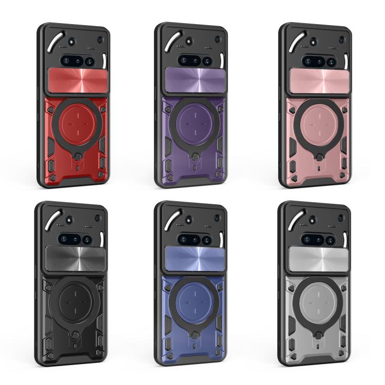 For Nothing Phone 3a CD Texture Sliding Camshield Magnetic Holder Phone Case