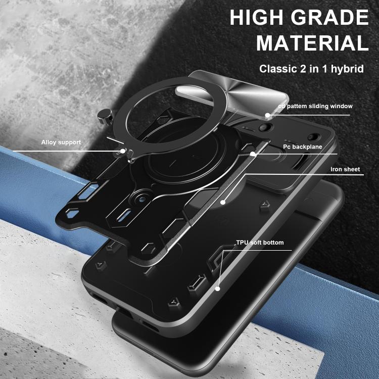 For Nothing Phone 3a CD Texture Sliding Camshield Magnetic Holder Phone Case