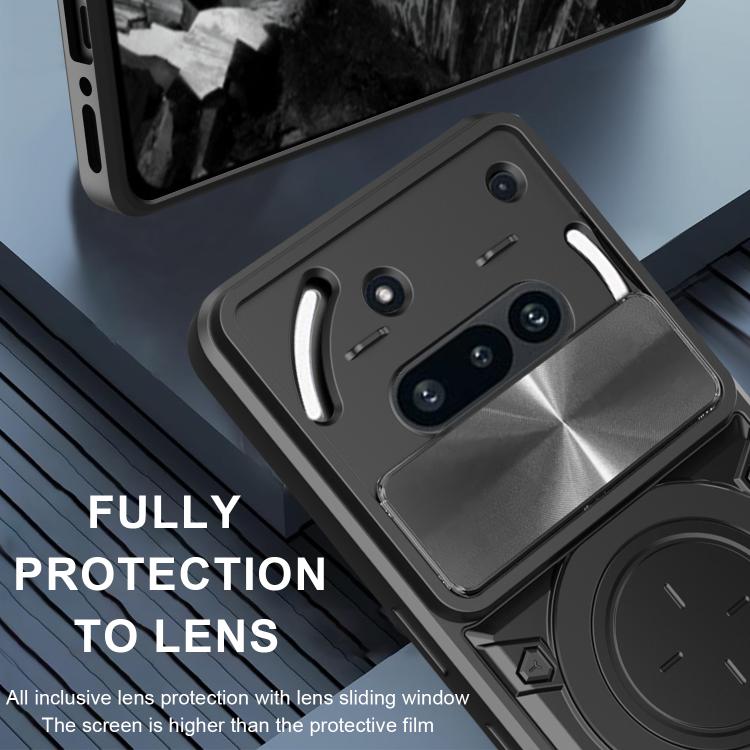 For Nothing Phone 3a CD Texture Sliding Camshield Magnetic Holder Phone Case