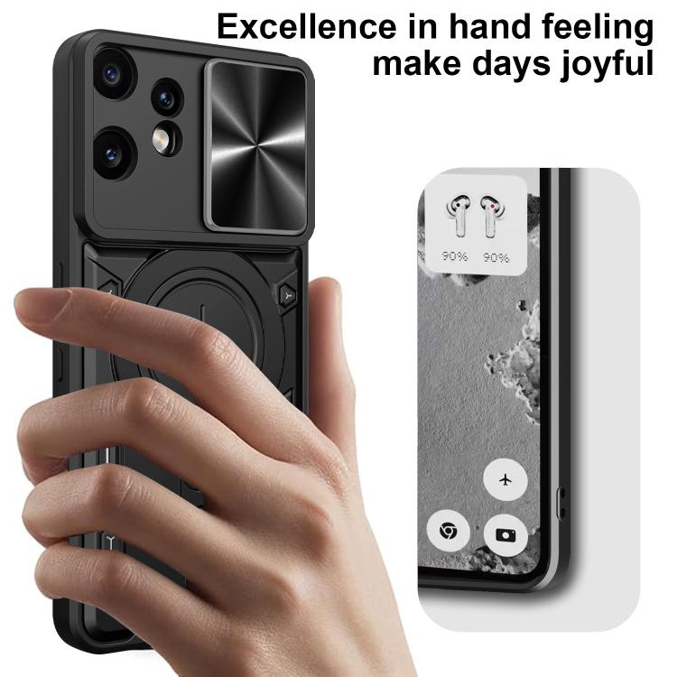 For Nothing CMF Phone 2 Pro CD Texture Sliding Camshield Magnetic Holder Phone Case