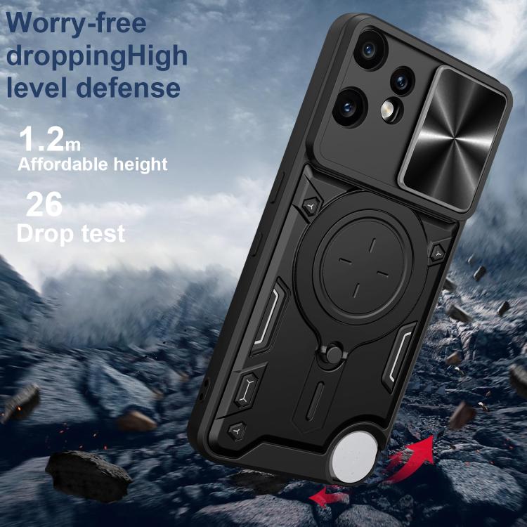 For Nothing CMF Phone 2 Pro CD Texture Sliding Camshield Magnetic Holder Phone Case
