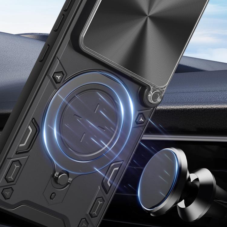 For Nothing Phone 4a Pro CD Texture Sliding Camshield Magnetic Holder Phone Case