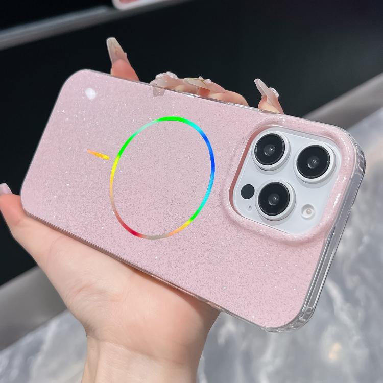 For iPhone 16 Pro Max Glitter Powder Plating MagSafe IMD Full Coverage Phone Case
