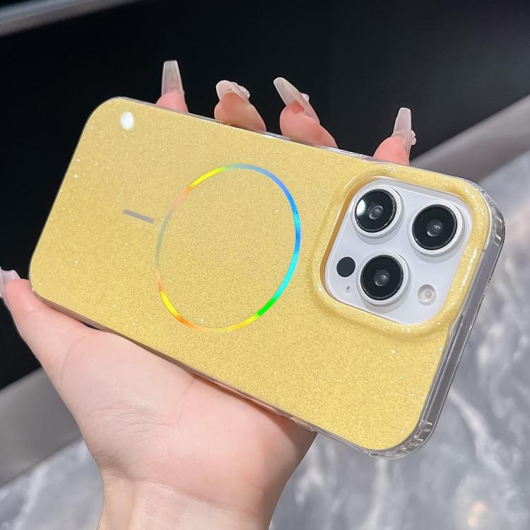 For iPhone 16 Pro Glitter Powder Plating MagSafe IMD Full Coverage Phone Case