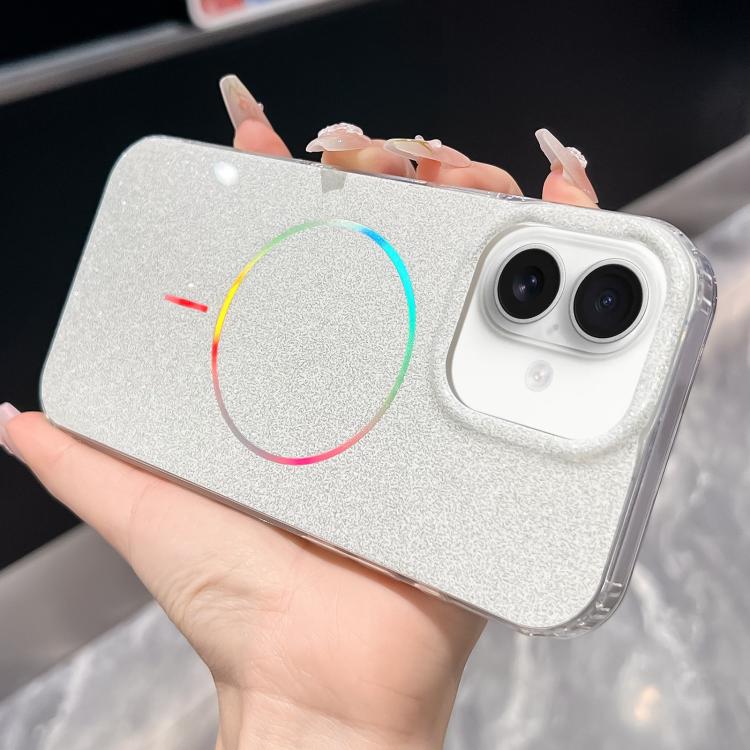For iPhone 16 Glitter Powder Plating MagSafe IMD Full Coverage Phone Case