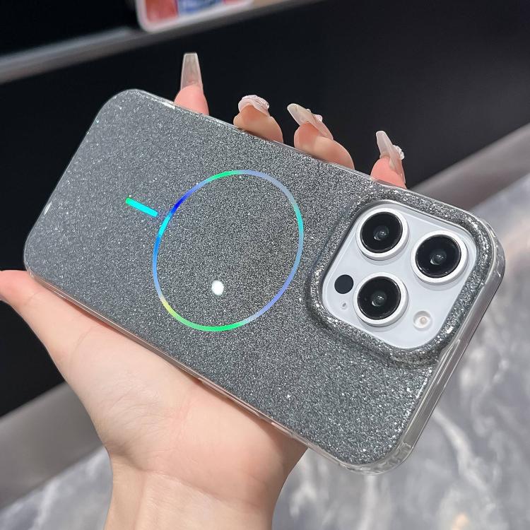 For iPhone 15 Pro Max Glitter Powder Plating MagSafe IMD Full Coverage Phone Case