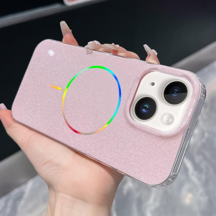 For iPhone 15 Glitter Powder Plating MagSafe IMD Full Coverage Phone Case